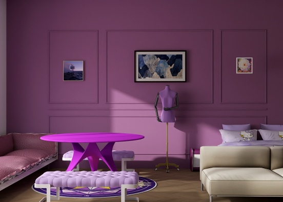 Ursula inspired room!💜😈🦹☔🍇🍆🧃🎡🌆👾💷 Design Rendering