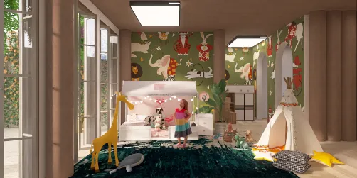 Kid's room | Green & White Kid Room