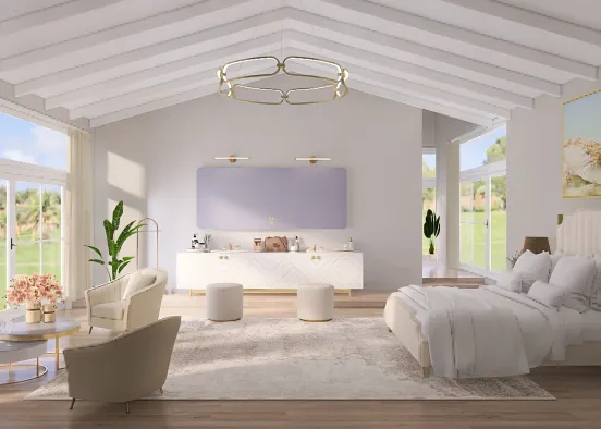 # King Size Bedroom Renderização de Design