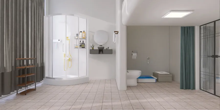 a bathroom with a toilet, tub, and shower 