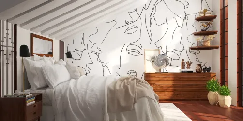 Tucked away bedroom in the attic🤎🤍🤎