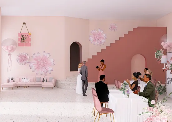 A Pink Wedding  Design Rendering