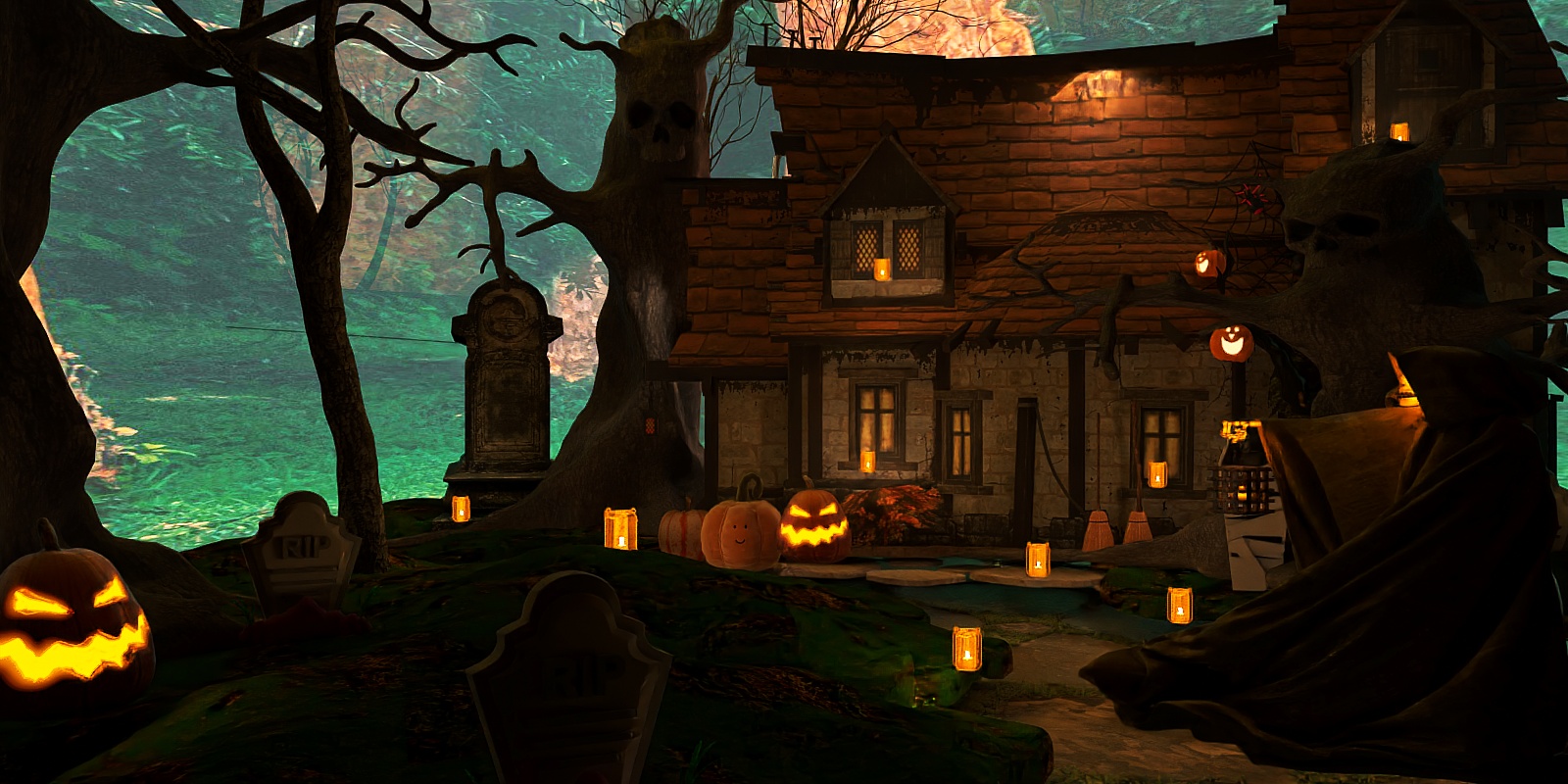 a walk through a creepy forest