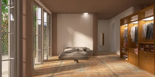 quarto aberto minimalista