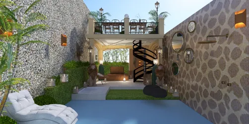 Tropical area relax with pool 