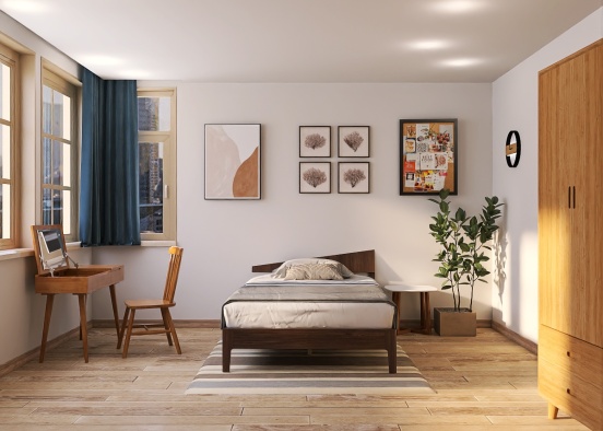 Beige /white bedroom  Design Rendering