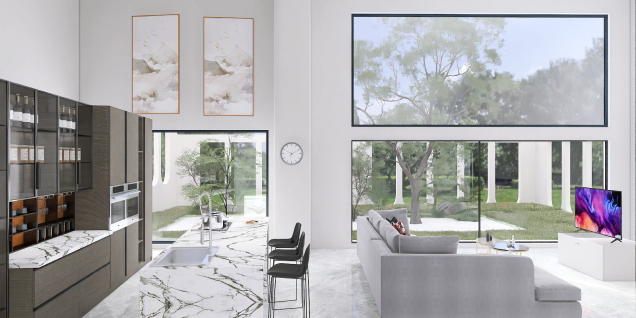 Living room and kitchen 