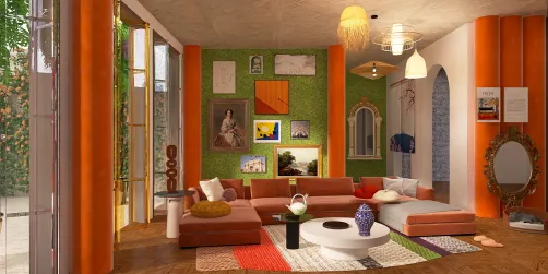 Cozy eclectic maximalist living space