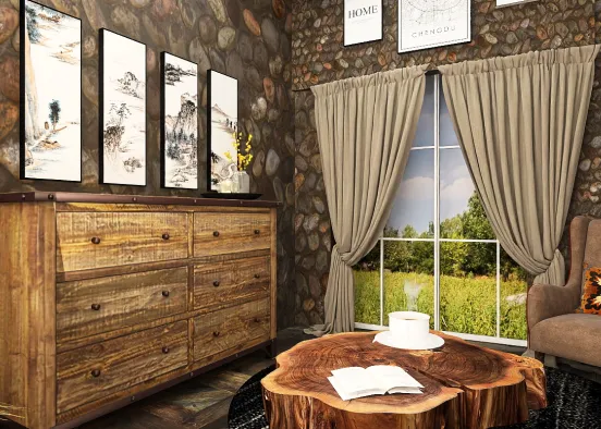 Rustic Old Farmhouse Style Design Rendering