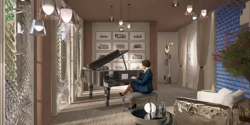 Quiet practice room for piano instruction 
