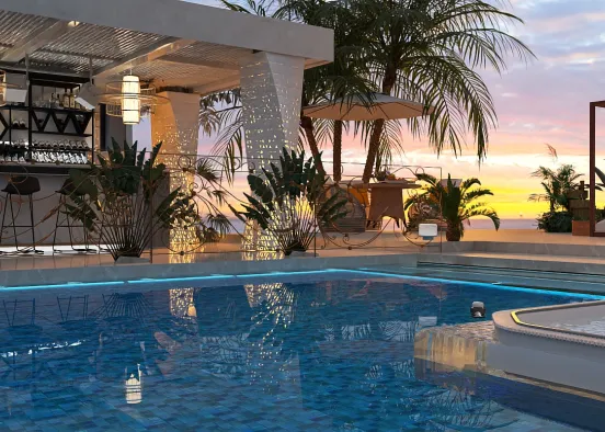 # Beach side bar and pool Визуализация дизайна