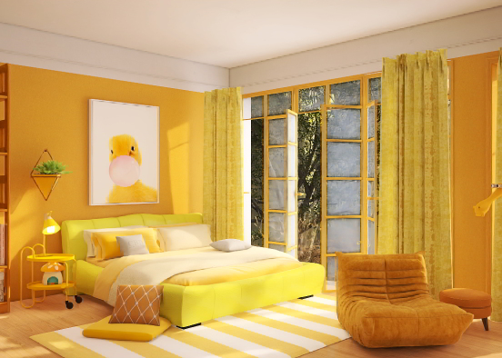 Yellow Bedroom🌼 Design Rendering