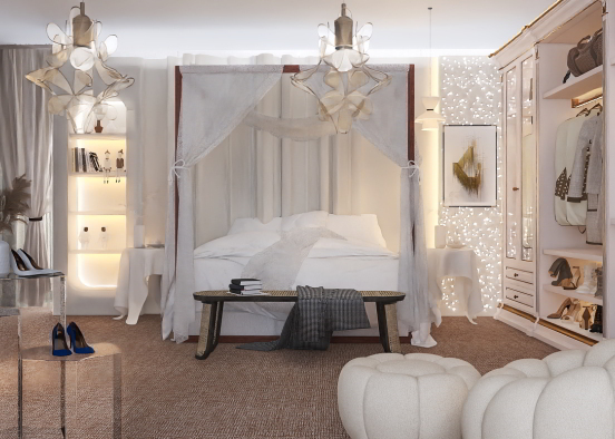 camera da letto elegante  Design Rendering