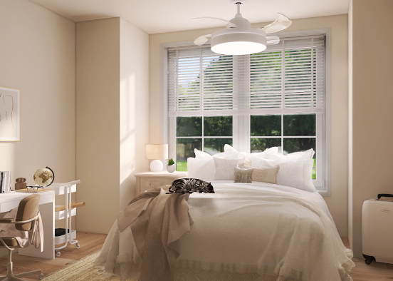 modern minimalist bedroom Design Rendering