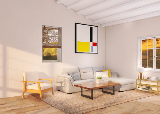 Suburban Living Room Design Rendering