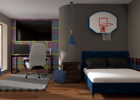 gamers bedroom Design Rendering