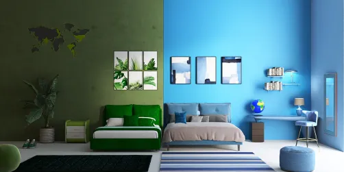 Chambre bicolore 
