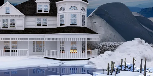 Snowy mountain house 