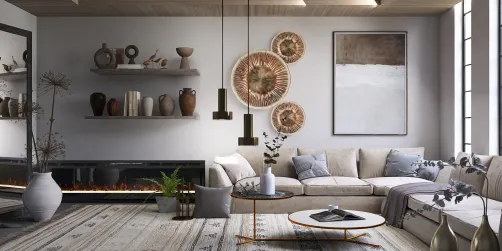 Mid-century minimalist living room idea 💡