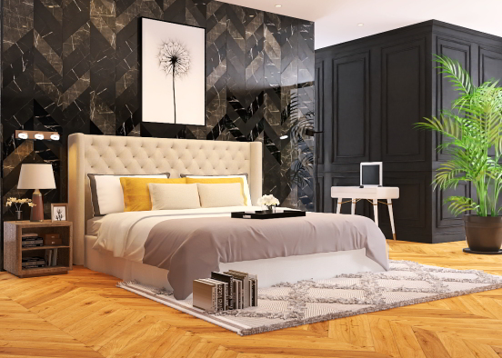 Classy bedroom Design Rendering