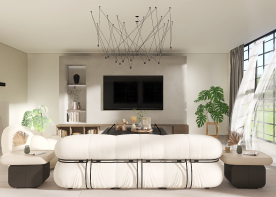 Shabby chic living room Design Rendering
