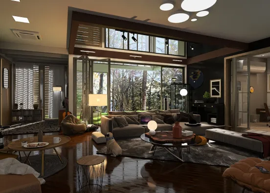 A living room, to find yourself.  Design Rendering