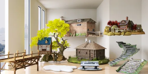 Sharing house, landscape & snow model 