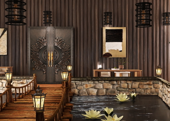 Japandi Style Restaurant... Design Rendering