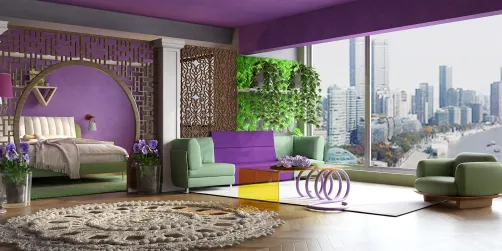 Bedroom and Living room 💚💜