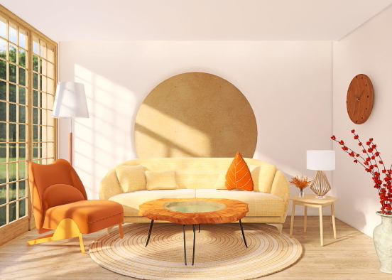 Autumnal Living Room  Design Rendering