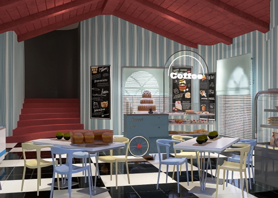 50’s cafe  Design Rendering