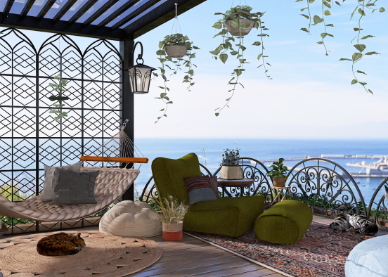 Outdoor lounger balcony  Design Rendering