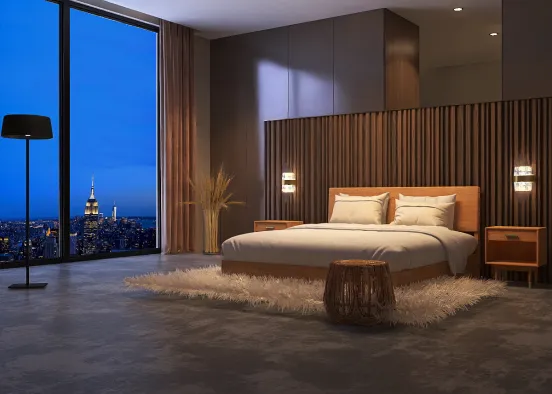 Aesthetic Premium Hotel Bedroom Design Rendering
