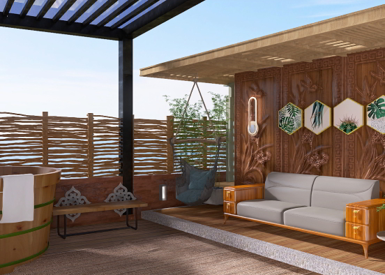 Outdoor Lounge Design Rendering