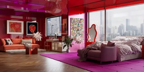 pink glass room