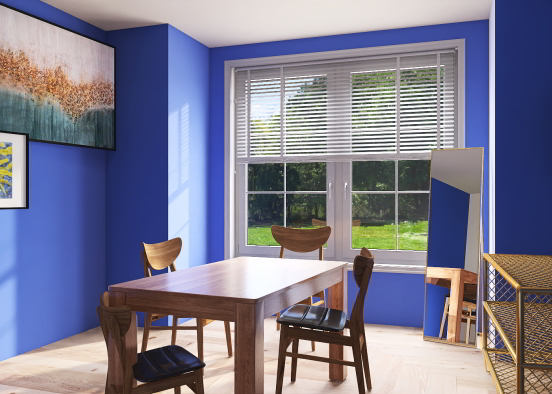 Blue room with pictures  Design Rendering