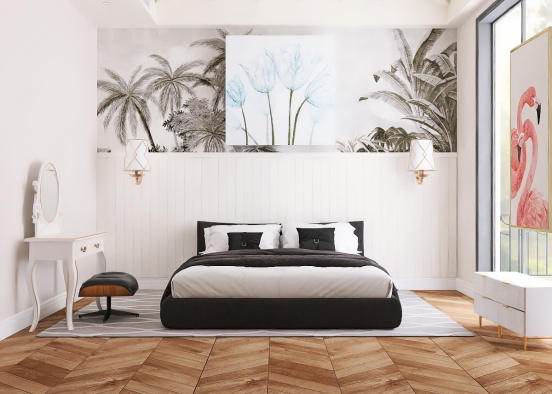 Beach bedroom Design Rendering