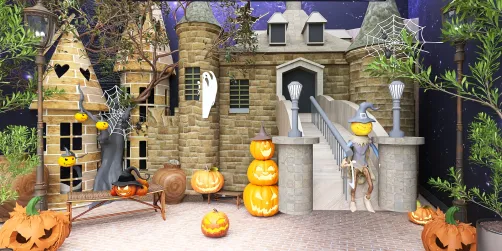 "Haunted Castle Halloween Display"