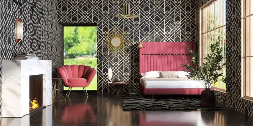 art deco bedroom