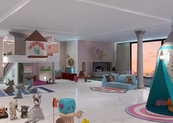 Little Girl’s Room in Dubai Apartment  Design Rendering