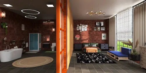 Bedroom and bathroom 