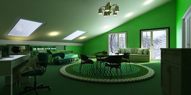 green loft apartment
