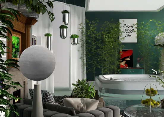 Relaxing Arch Room#GreenLife Design Rendering