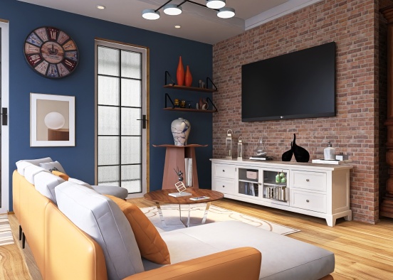 Citrus Living Room Design Rendering