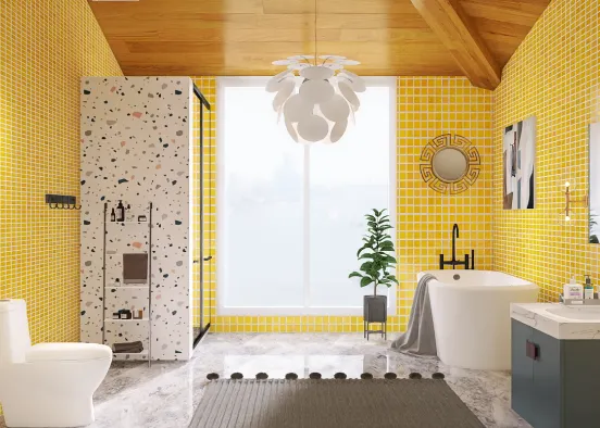 art Deco bathroom Design Rendering