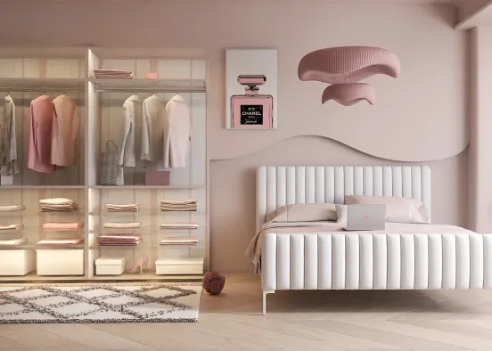 Pink girl’s bedroom  Design Rendering