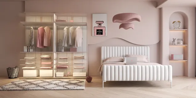 Pink girl’s bedroom 