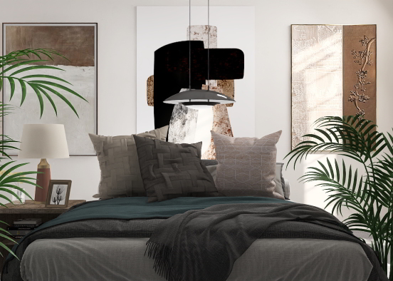 Aesthetic Brown Bedroom Design Rendering
