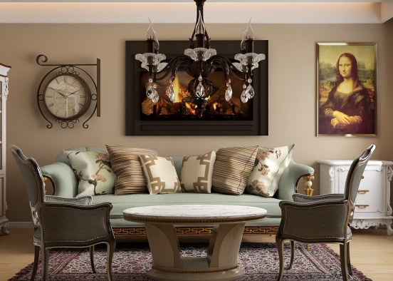Baroque living room style idea 💡 Design Rendering