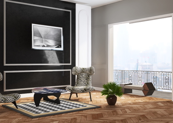 Black and white minimalism Design Rendering
